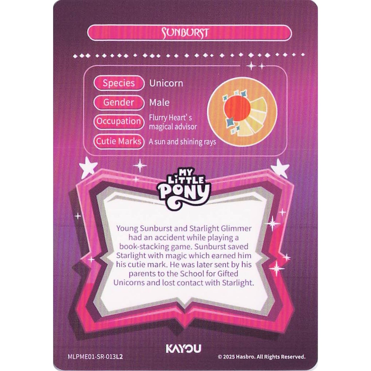 Sunburst (SR) MLPME01-SR-013L2