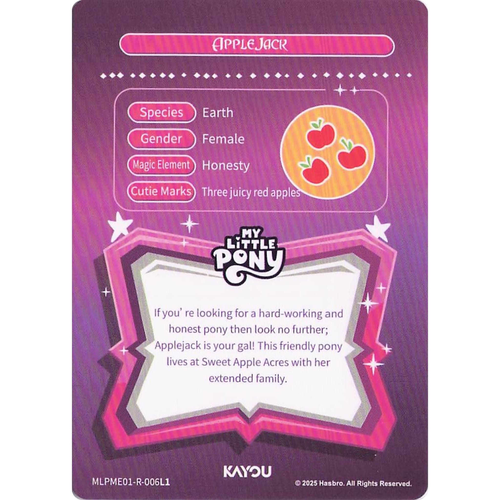 Applejack (R) MLPME01-R-006L1