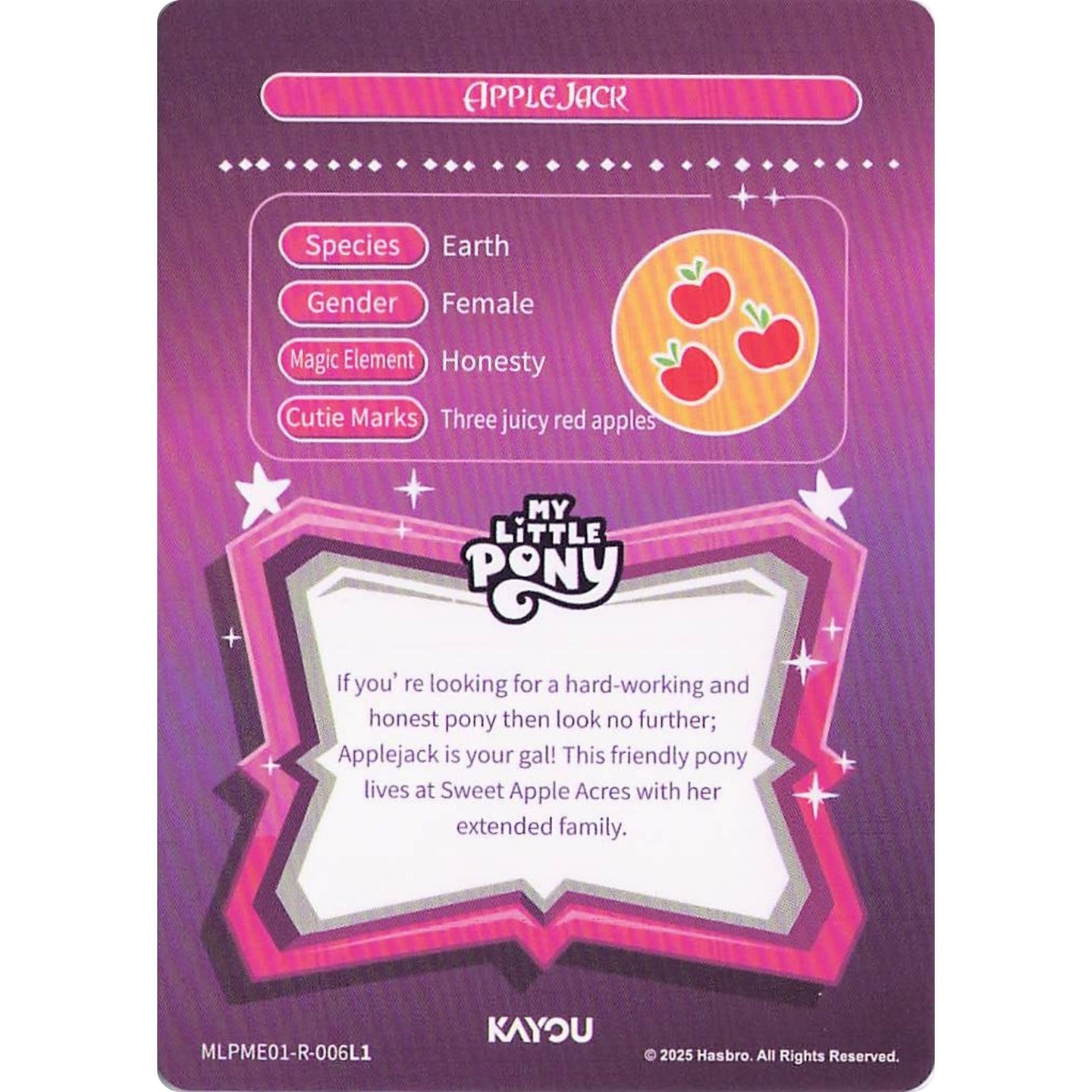 Applejack (R) MLPME01-R-006L1